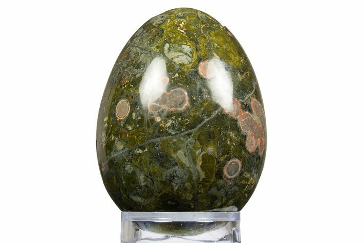 Polished Green and Pink Rhyolite Egg - Australia #312725